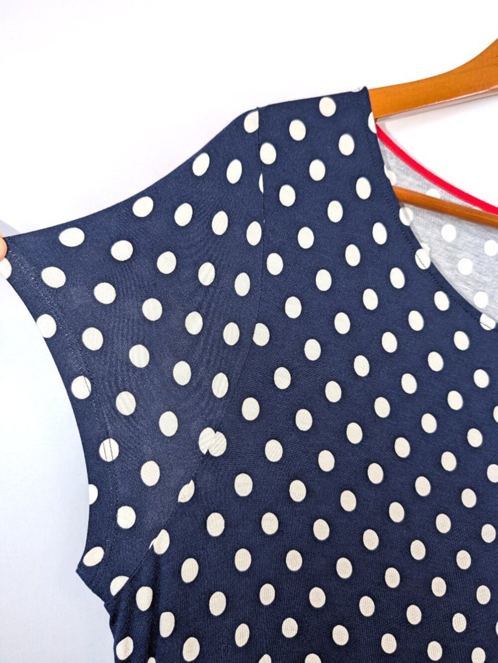 NWT Boden Amelie Jersey Dress Navy Polka Dot |  Size US 16/18R - Picture 8 of 14